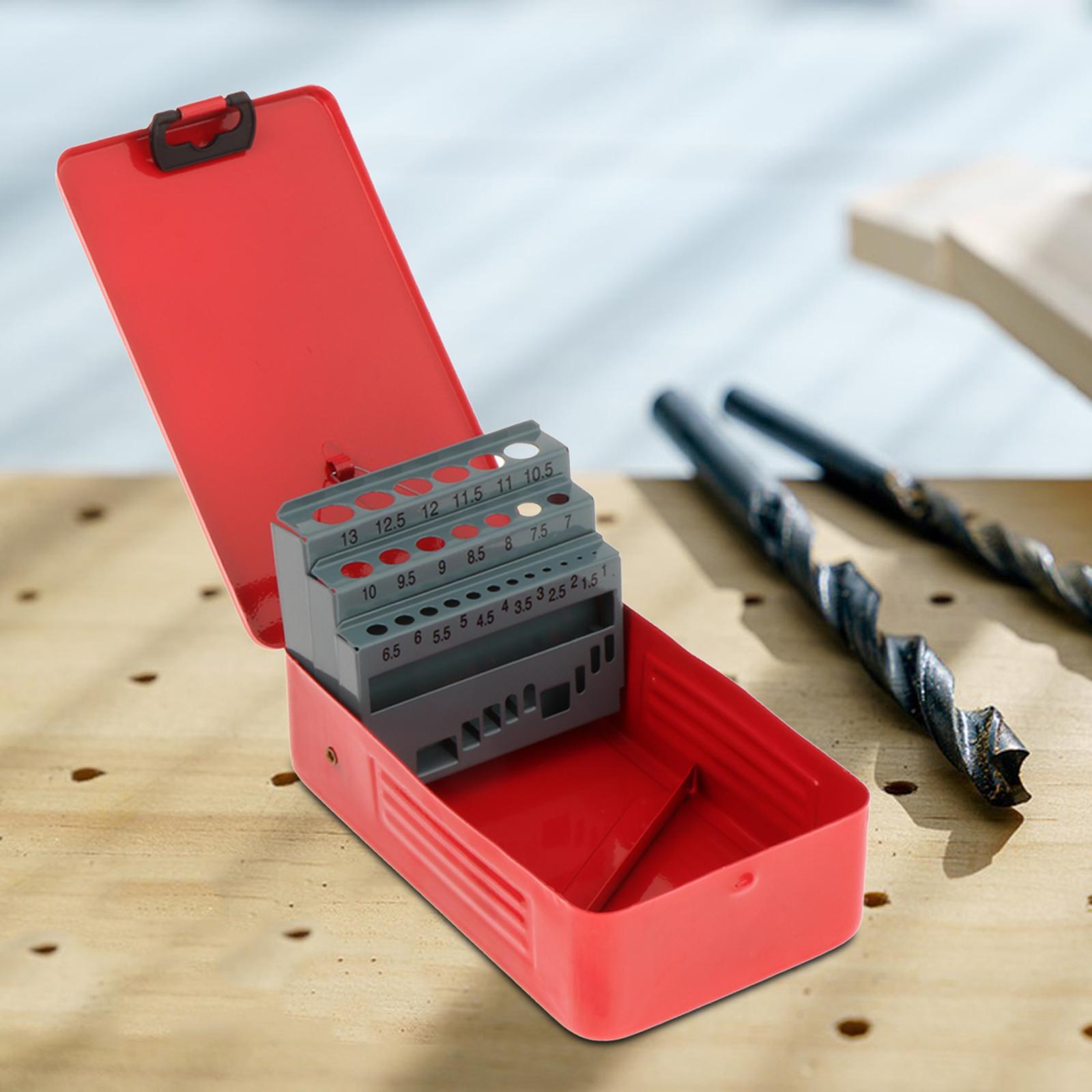 Twist Drill Bit Case Drill Bit Dispenser Organizer, Metal, Accessory Professional, Empty Drill Bit Index Box Storage Case