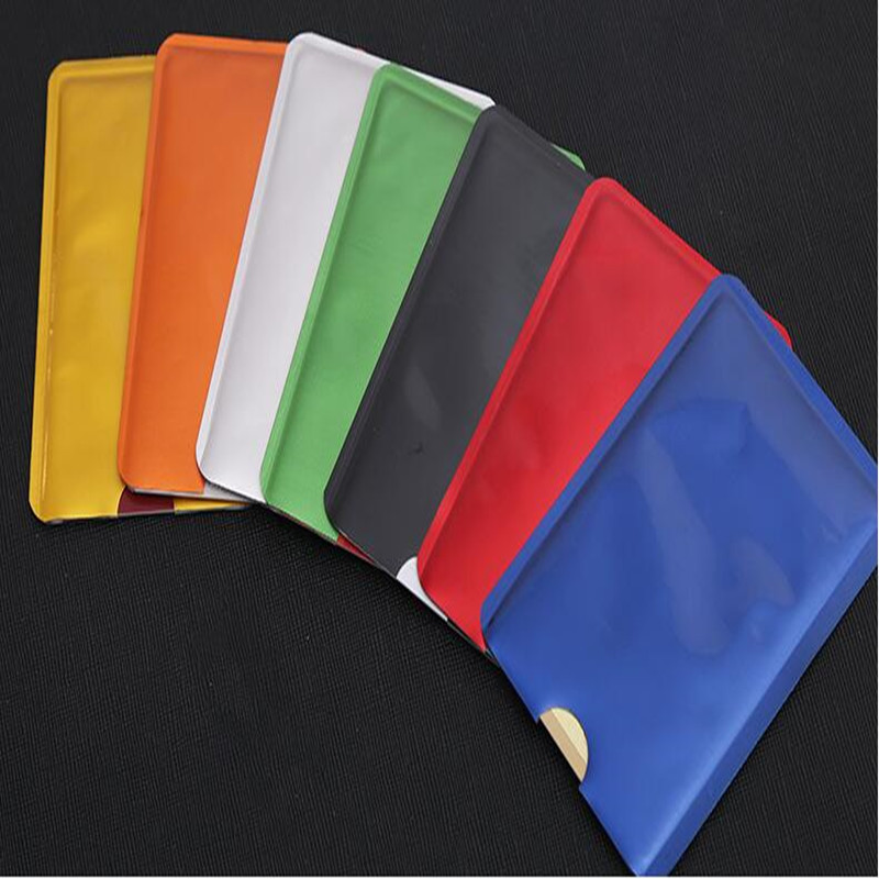 10 Chiếc Lá Nhôm Giá Đỡ Chống Quét RFID Tay Bảo Vệ Chống Trộm Tín Dụng Chứng Minh Thư Chống Quét Thẻ Tay bán Chạy