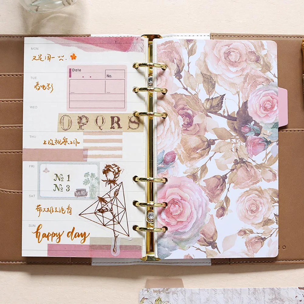 A5 A6 수채화 분리기 용지 색인 페이지 분류 분리기 페이지 6 홀 노트 루스리프 북 파티션 액세서리