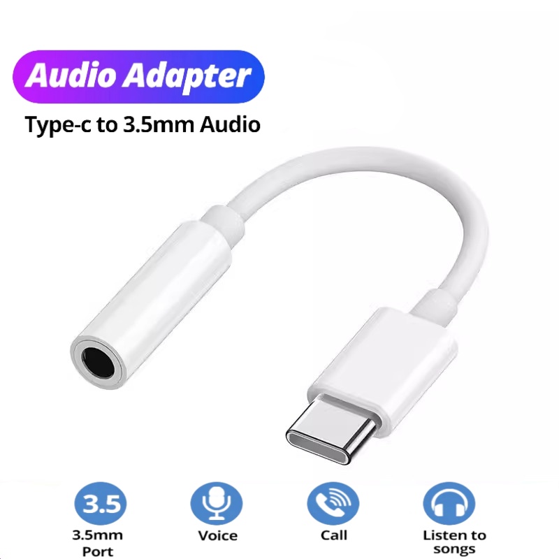 Adaptador USB tipo C a 3,5 Jack para auriculares USB-C 3,5 convertidor de Cable de Audio de 5mm para IPhone 15 15 Pro MAX Samsung Galaxy Huawei Xiaomi
