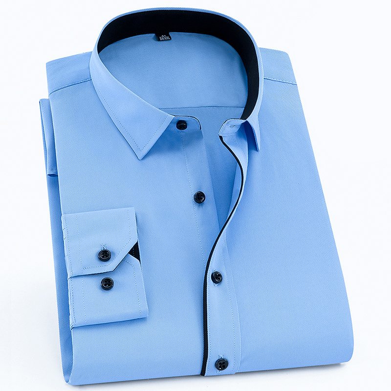 Camisa informal de manga larga para hombre, camisas de marca de negocios sociales, cómodas y suaves, para fiesta de boda, regalo blanco, 2024