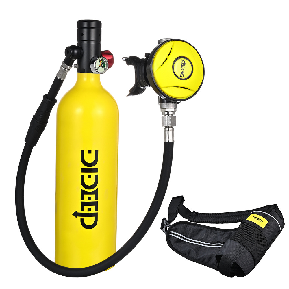 DIDEEP X4000 1l tangki oksigen menyelam Scuba, Set tangki oksigen udara Selam Bawah Air silinder dengan adaptor & peralatan tas penyimpanan