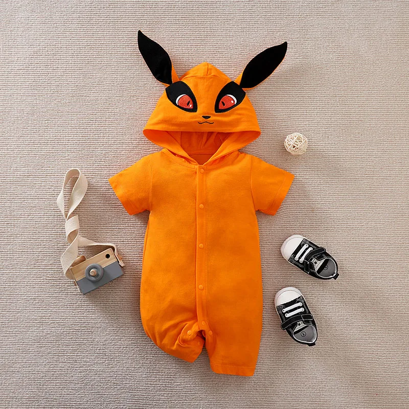 Ropa para recién nacido, lindo Anime Fox, juego de rol de algodón, cómodo y suave, mono de verano para bebé de 0 a 18 años