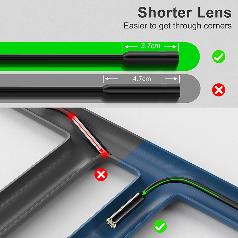 Endoscopio Industrial HD1080P cámara con cable conexión directa con IPhone Ipad 8MM 5,5 MM boroscopio de inspección de tuberías LED impermeable