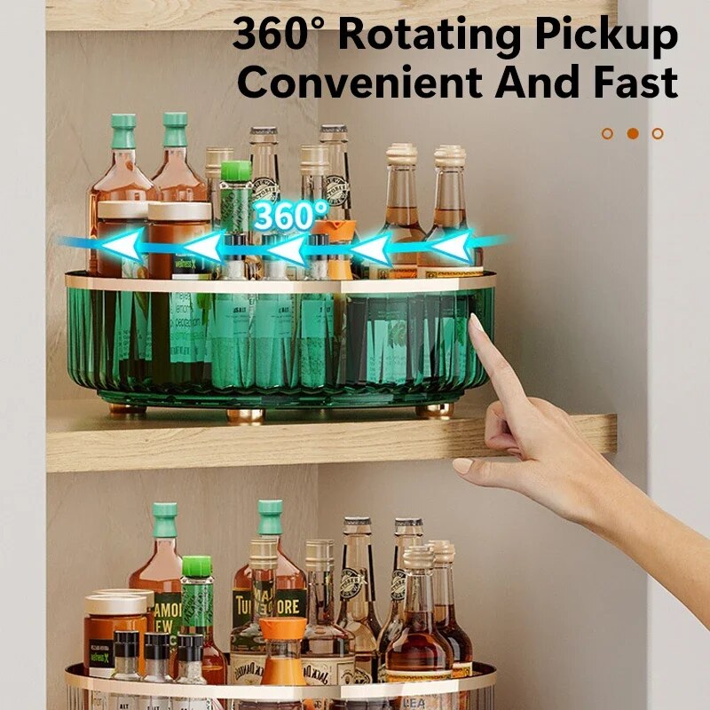 Armoire à épices rotative T1, armoire à garde-manger colorée avec base, bac de rangement, boîte de rangement pour cosmétiques, évaluation de cuisine