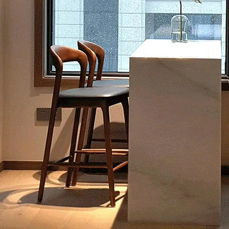 Pernas de madeira preto bancos de barra volta minimalista único designer moderno bancos de barra cozinha resistente sillas de comedor móveis para casa