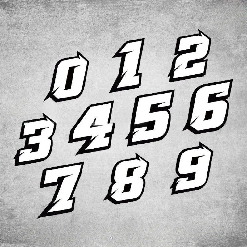 Estilo JDM 0123456789   Números adesivos de motocicleta para tanque de combustível, capacete, para-brisa, número diy, decalques de vinil à prova d'água, decoração