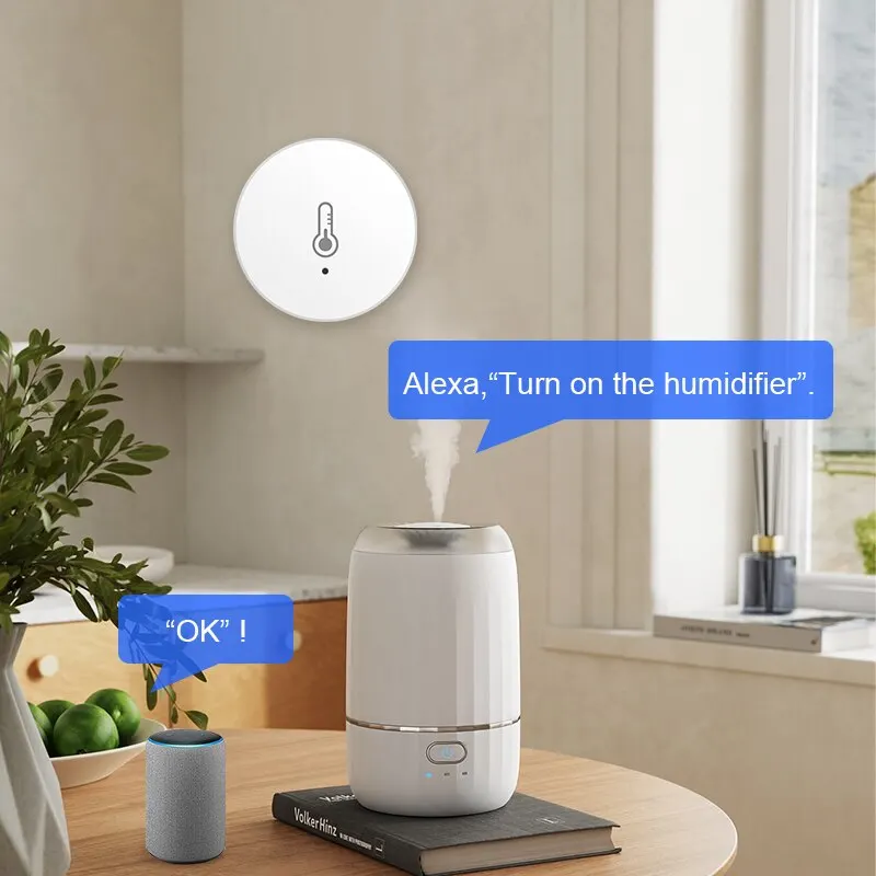 Mini capteur de température et d'humidité Tuya ZigBee, détecteur d'humidité intérieure, compatible avec Alexa Google Home, contrôle par application vocale, 1/2/ 3 pièces