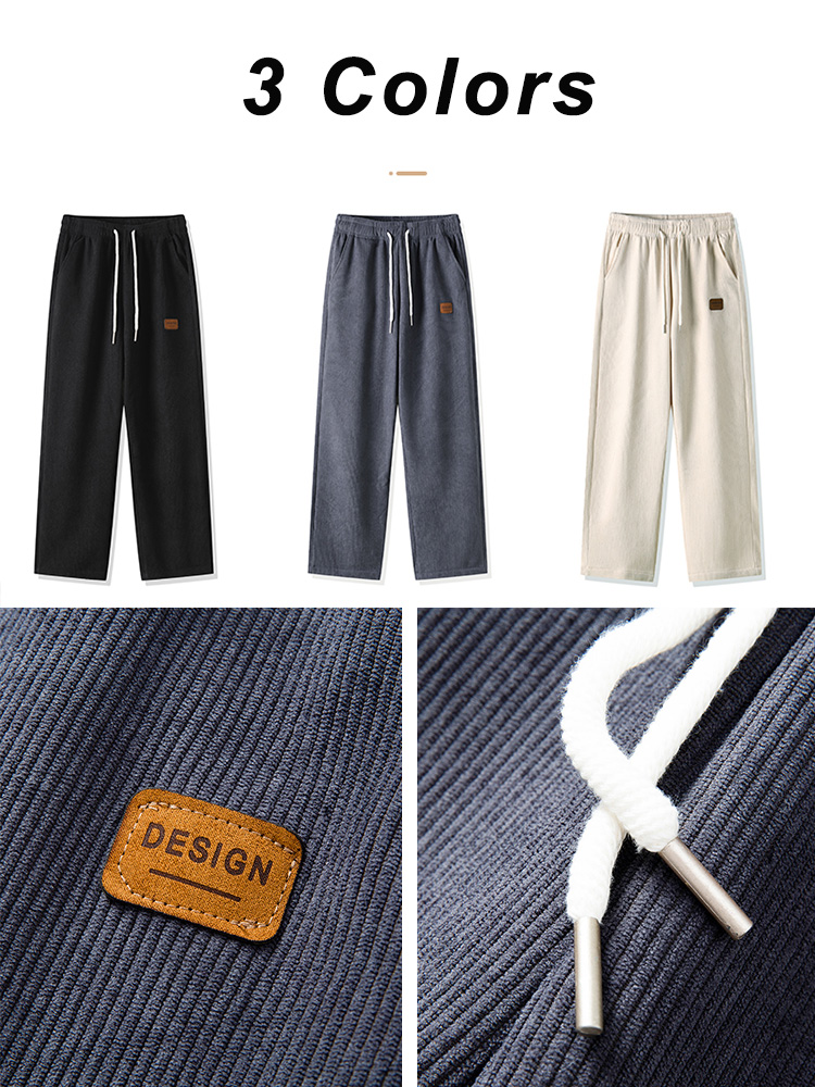 2023 inverno veludo sweatpants homens cordão velo forrado grosso quente perna larga em linha reta calças casuais masculino calças soltas