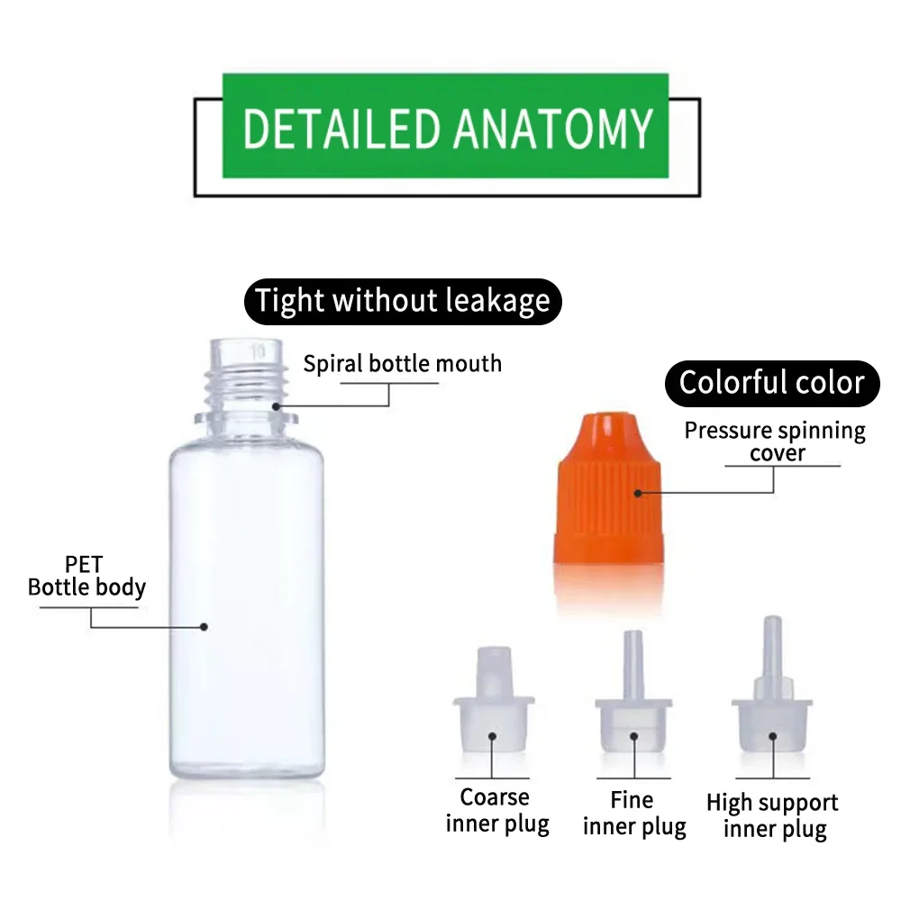 Bộ 5 3ML/5ML/10ML/15ML/20ML/30ML/50ML Sỉ Mắt Chất Lỏng Ống Nhỏ Giọt Lọ Chiết Nhựa Rỗng Squeezable Du Lịch Sơn