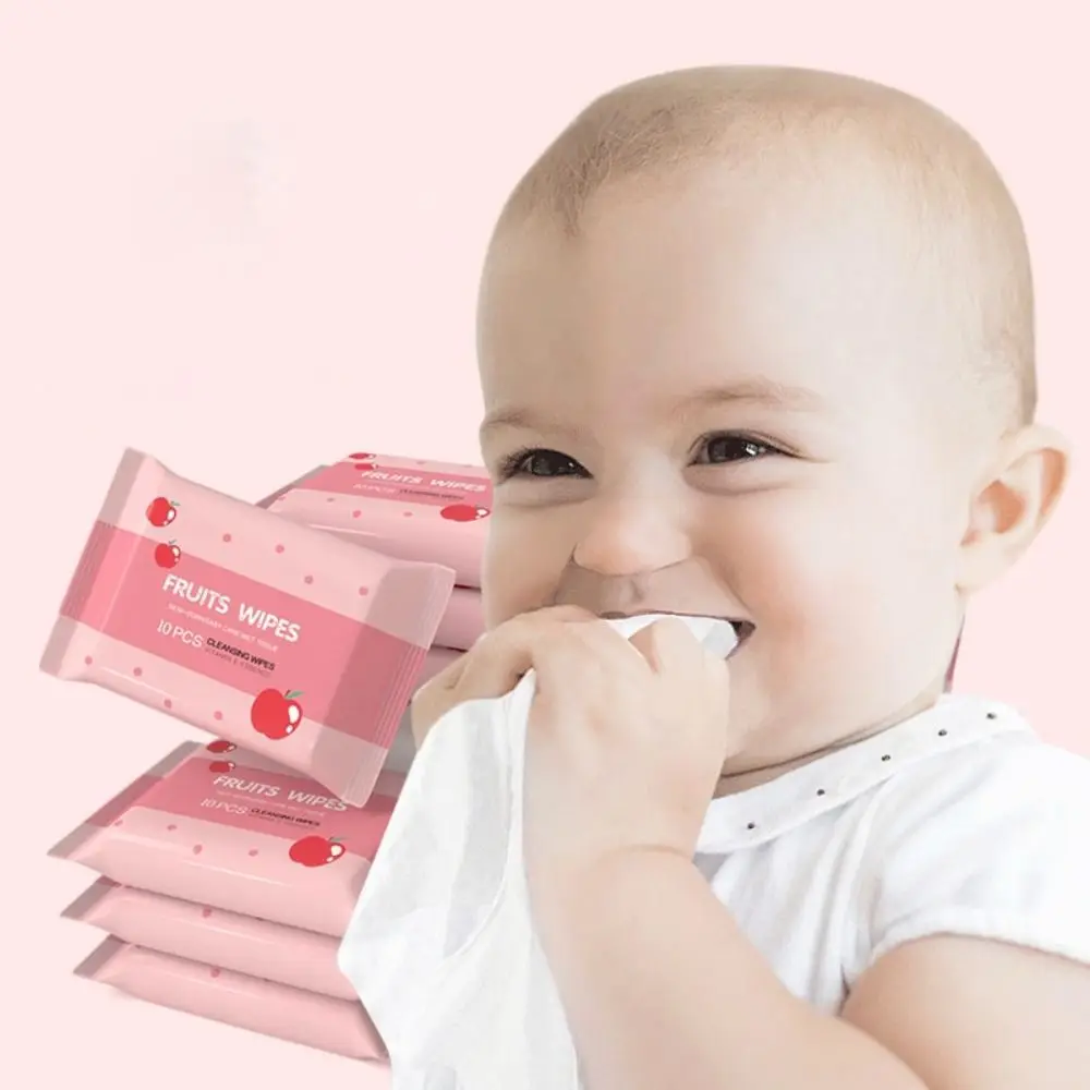Toalhetes descartáveis do bebê da não-tela, toalhetes portáteis do bebê, ferramentas pure do cuidado da água, novo, 10 pcs/pack