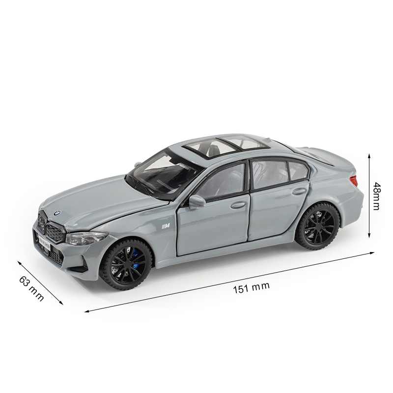 1/32 BMW 320i Sedan Miniature Diecast Toy Car Model Sound & Light Doors Openable Educational Collection Gift for Children Boy