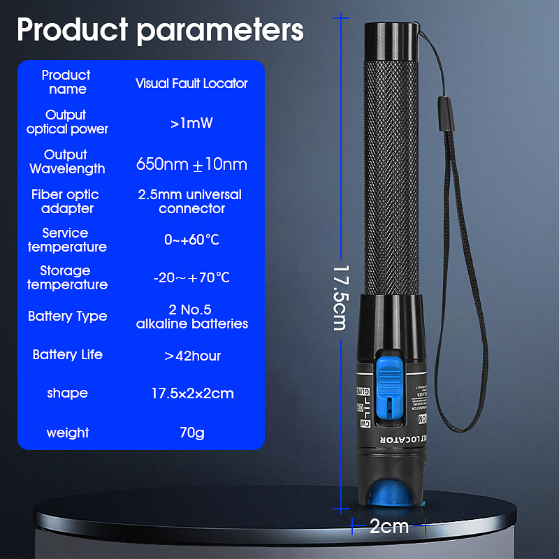 광 파워 미터(OPM -50 ~+26dBm)&시각 장애 탐지기(1/10/20/30/50mw VFL) FTTH 광섬유 케이블 테스터 도구 키트(옵션)