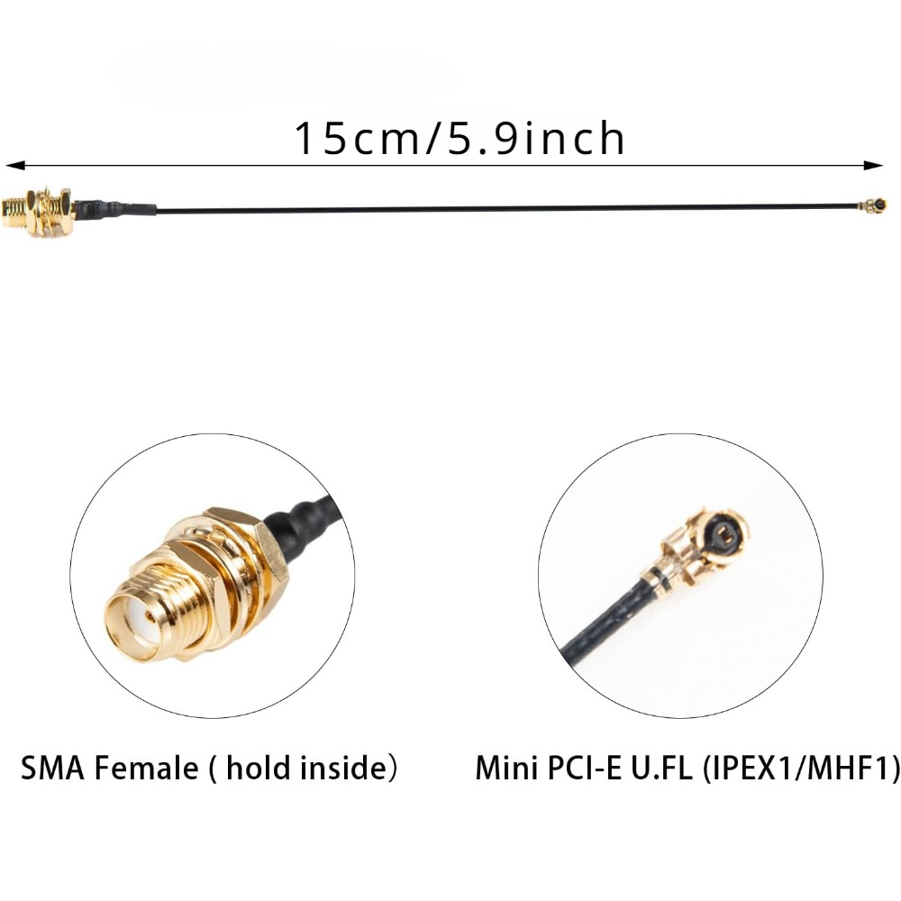 Antenne omnidirectionnelle 433MHz 5dBi SMA mâle + câble adaptateur I-P-E-X1 15cm RP SMA vers IPEX1 pour Module de Transmission de données sans fil