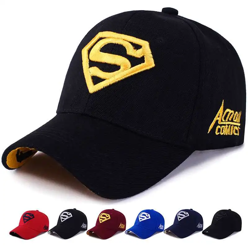 Berretto da ricamo da supereroe di strada Costume cosplay Accessori per cappelli da sole regolabili Berretti da baseball per camionista hip-hop di moda