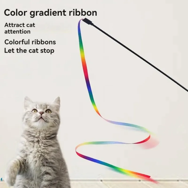 1 PC Teasing Cat Stick ภายนอก Teasing ของเล่นแมว Teasing Cat Teasing ของเล่นสุนัข Teasing Cat Stick Interactive สนุกสัตว์เลี้ยงอุปกรณ์