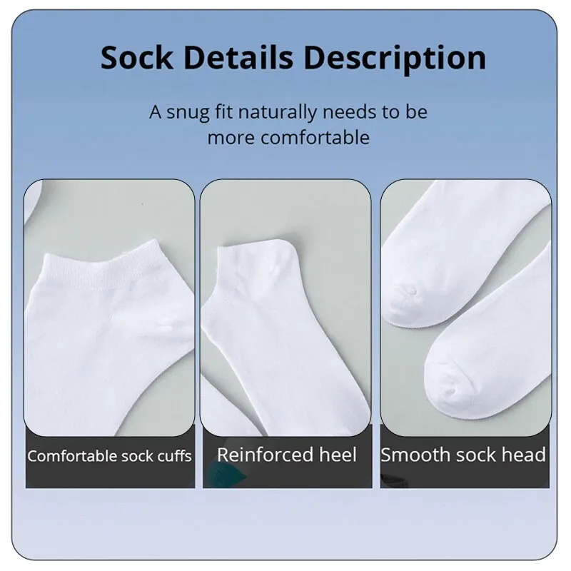 5 Pairs Unisex Casual Plain Color Boat Socks Thin Breathable Comfy Anti Odor Sweat-absorbing Low Cut Ankle Socks For Men Women