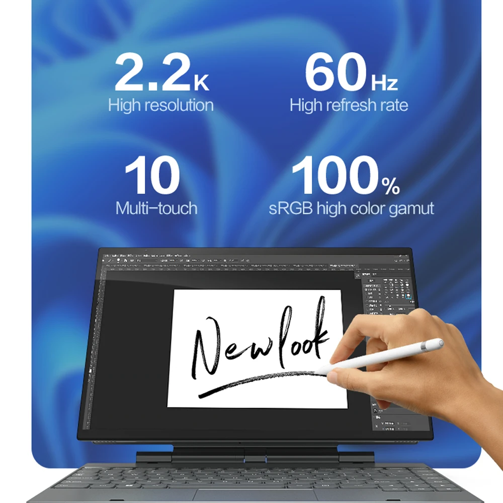 Ноутбук CRELANDER 2 в 1, 14-дюймовый IPS-экран 2240*1440, процессор Intel 12th DDR4, 16 ГБ/32 ГБ M2, SSD, Windows 11, планшетный ПК, ноутбуки, ноутбуки