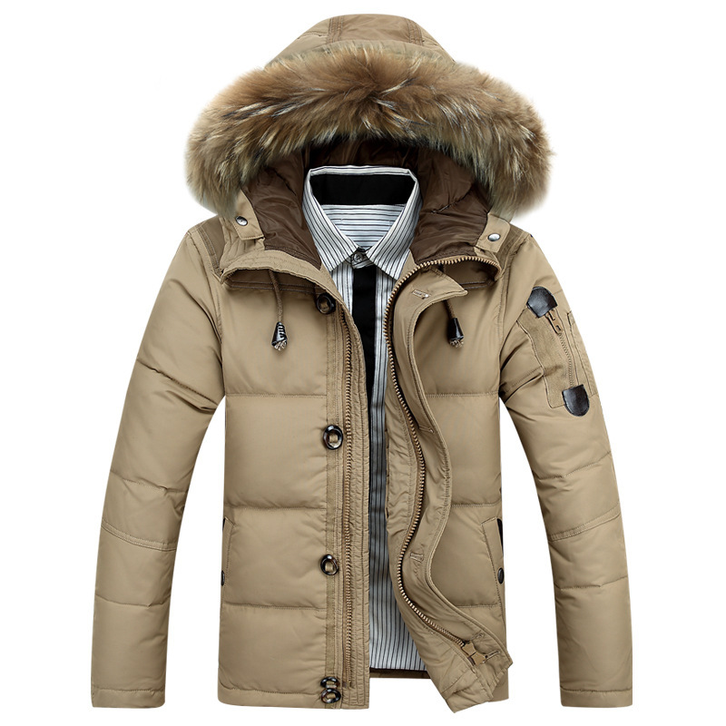 Novo inverno dos homens com capuz gola de pele casacos de inverno casual pato para baixo casacos qualidade masculino à prova de vento à prova dwindproof água quente para baixo jaquetas tamanho 3x