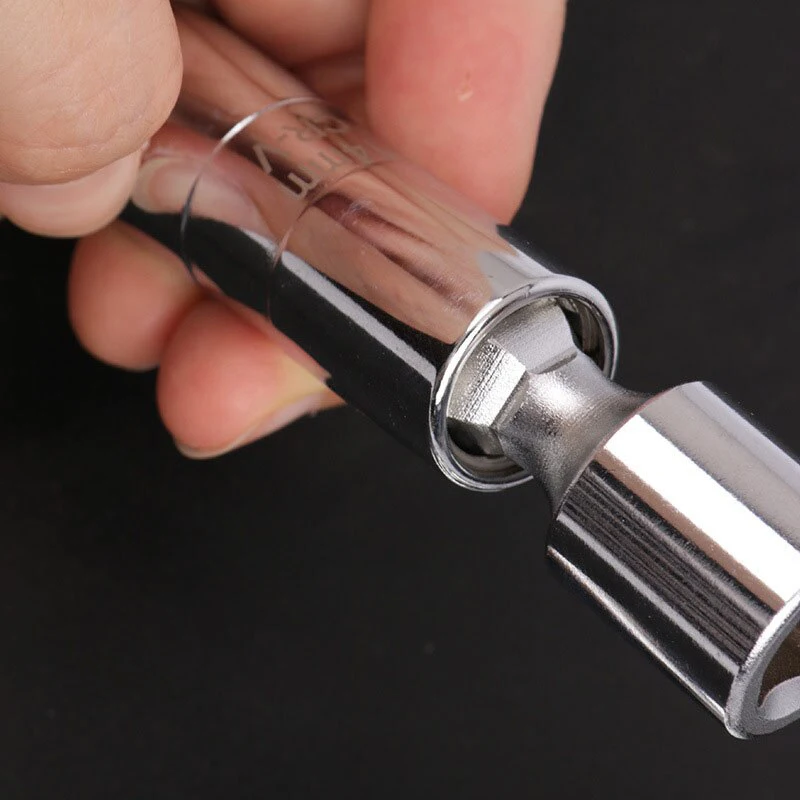 Adattatore per chiave a tubo per candela 14mm16mm Set giunto universale con presa flessibile magnetica a parete sottile strumento di riparazione auto con azionamento da 3/8"