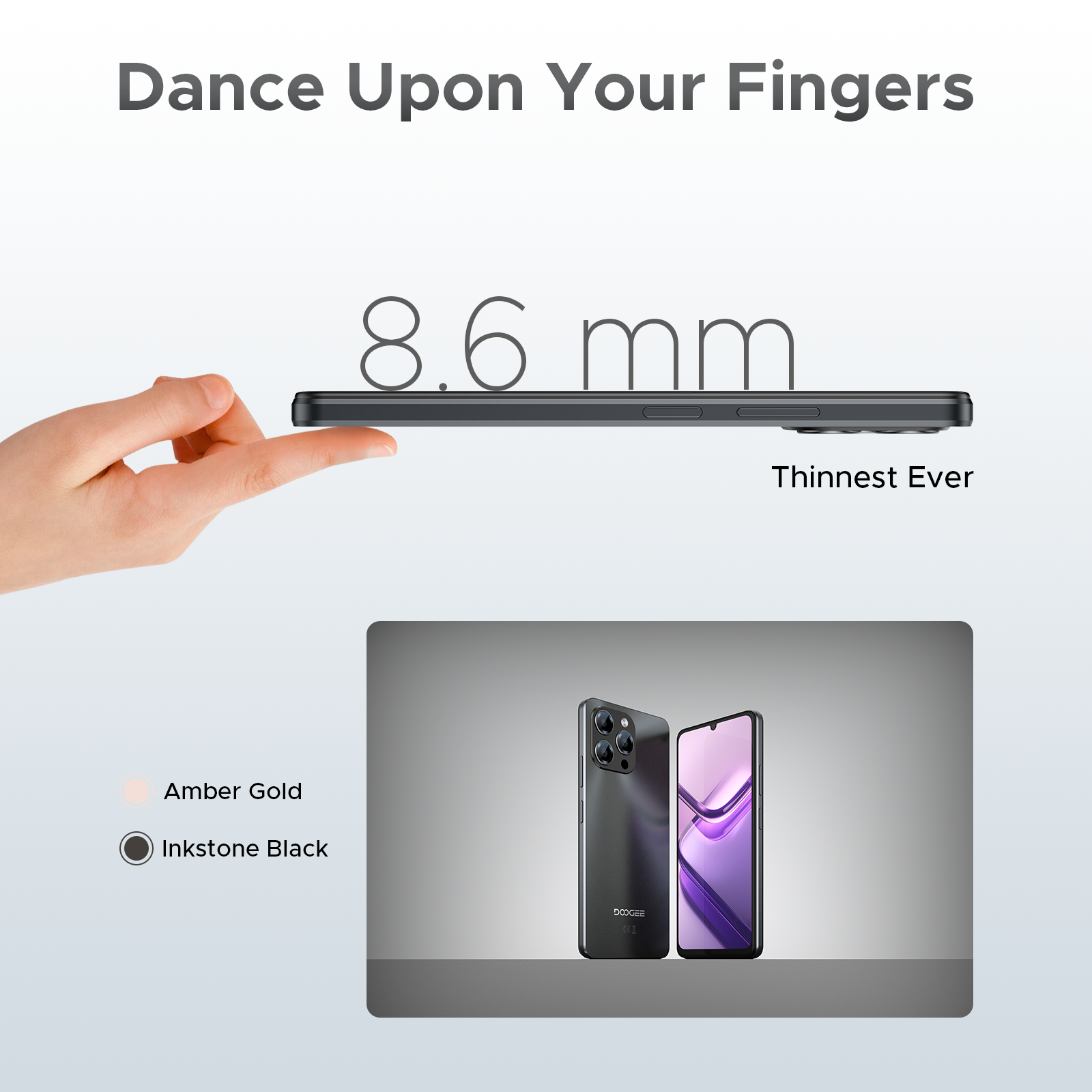 Globale Version Doogee Note58 Pro Android 15 Smartphones 8 GB RAM 256 GB Rom 6250 mAh großer Akku 6,75 Zoll HD+ Display NFC-Handy