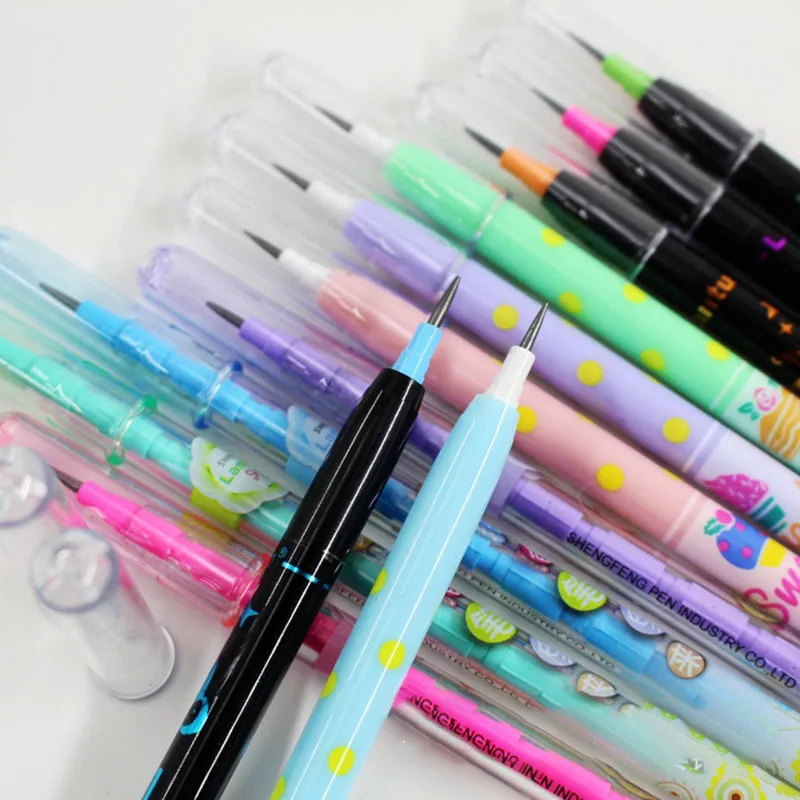 4pcs Non Sharpening Pencils Kawaii Mechanical Pencils for Kids Automatic Pens Replaceble Refills Korean Stationery School Office