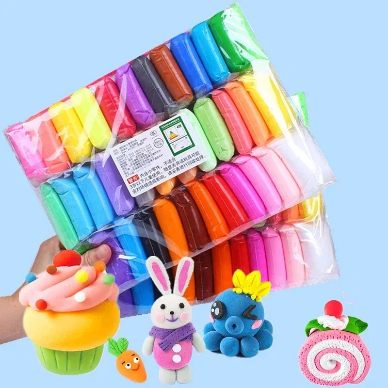 Llama espacial para niños de guardería, barro de colores, juego de arcilla de goma hecha a mano, arcilla seca al aire para niños, arcilla con forma de 36 colores