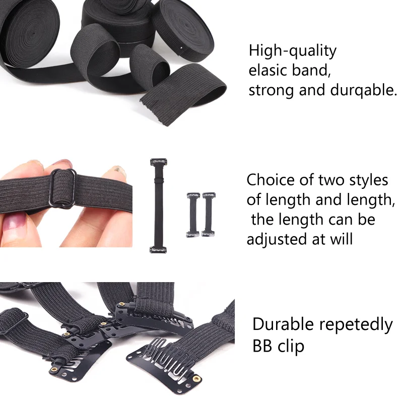 Cinturón de 1,5 Cm de ancho, banda de Estiramiento facial instantánea, banda elástica ajustable con pinza para el pelo para apretar las arrugas de los ojos, banda para eliminar