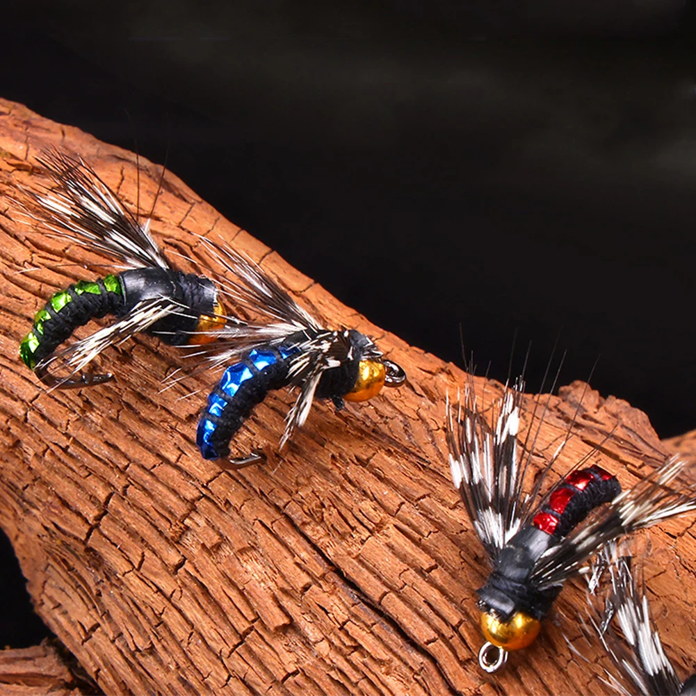 5/10Pcs Fly Insects Lures Fly Fishing Lures Fly Bait Hooks Imitation Insects Fly Bait Bionic Fly Bait for Trout Bass Salmon