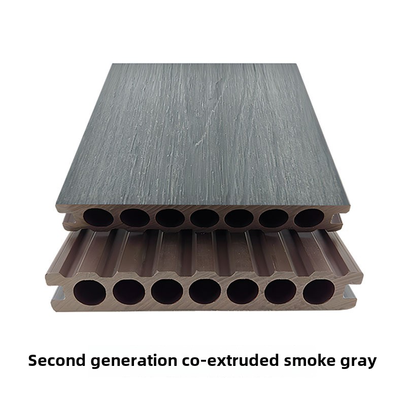 Piso de madeira de plástico interno e externo vendas diretas da fábrica pátio terraço de madeira maciça ao ar livre co-extrusio de segunda geração