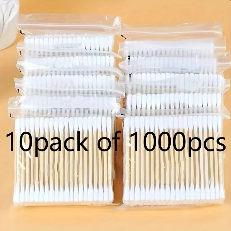 ขายส่ง 2000/1000pcs Unscented ผ้าฝ้ายไม้ Swabs แต่งหน้า,Double-Headed, กําจัดและทําความสะอาดหูผ้าฝ้าย Swabs