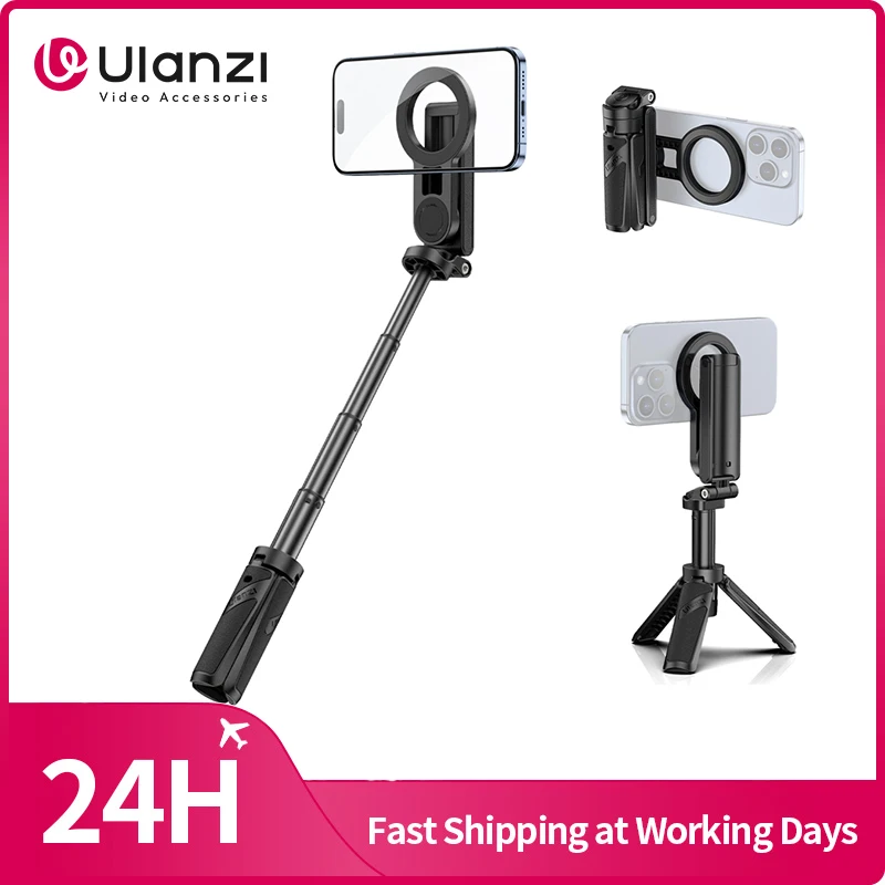 ​ Ulanzi JJ03 trípode magnético para teléfono, agarre inalámbrico para teléfono, palo Selfie, trípode de escritorio para iPhone 16 15 14 13 Pro Pro Max