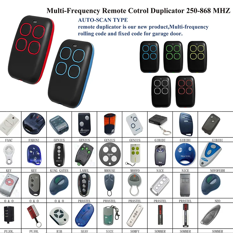 Multi-frequency Universal Garage Control Door Remote Controller 280-868mhz Gate Control 433mhz 315 390 Copier Duplicator