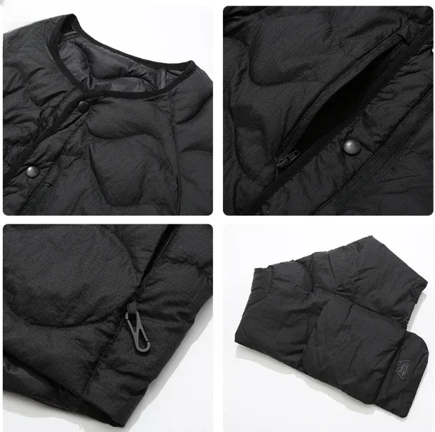 Inverno leve casal jaqueta de três provas 90 veludo com pescoço cor sólida vintage maillard sem gola jaqueta tamanho 2xl
