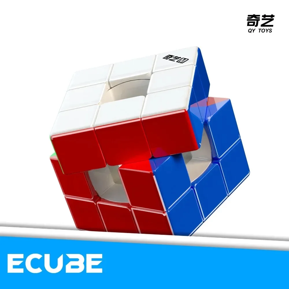 [ECube] QiYi Racing Void Cube Hollow 3x3x3 Cube Magic Speed Cube Stickerless Professional Fidget Toy Void Cube Cubo Magic Puzzle