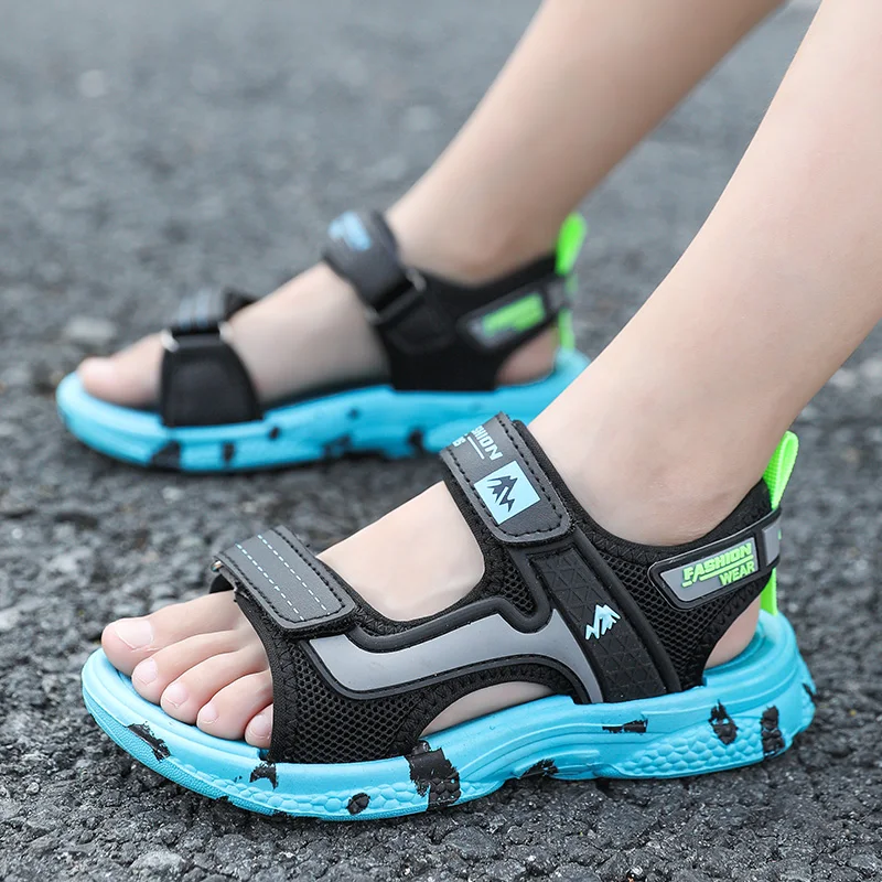 Kinder Jungen Trendy Camouflage Plattform Strap Sandalen Leichte Weiche Sohle Rutschfeste Mädchen Kinder Für Sommer Outdoor Strand Schuh