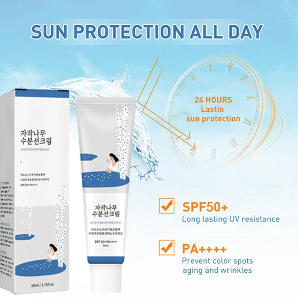 Protector solar redondo de laboratorio para la cara, crema solar PF50 + PA ++++, zumo de abedul, hidratante para el cuidado de la piel, fuerte protección UV, protector solar coreano