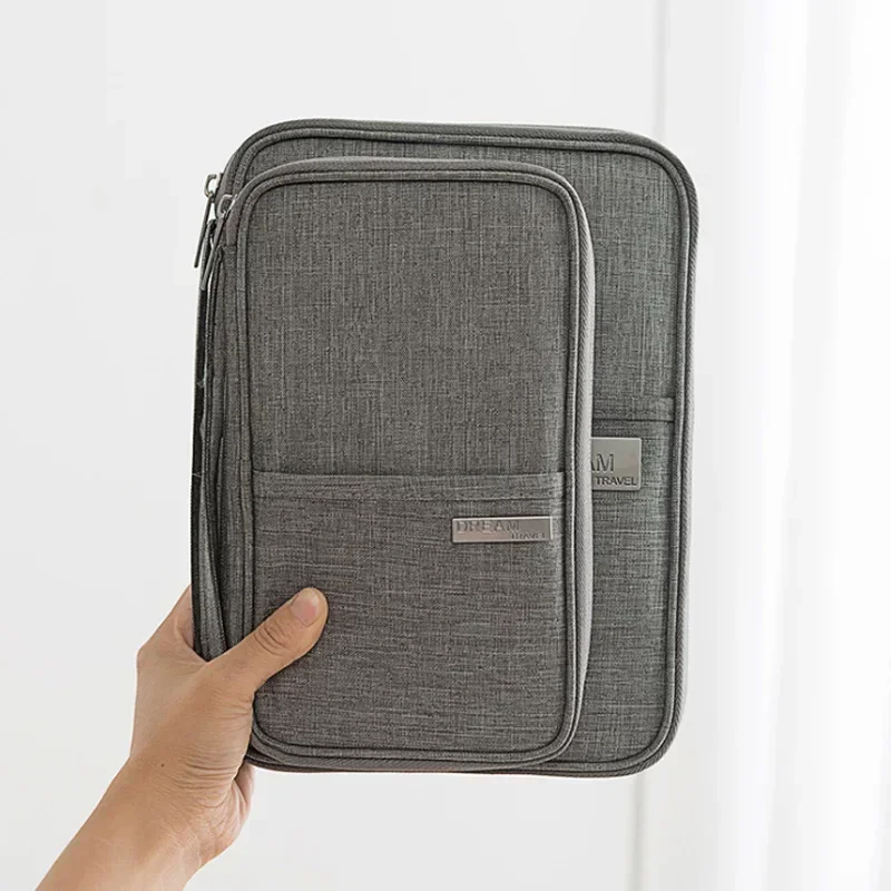 Custodia per passaporto da viaggio impermeabile Unisex donna uomo custodia multifunzione per Organizer per documenti di famiglia borsa per accessori da viaggio