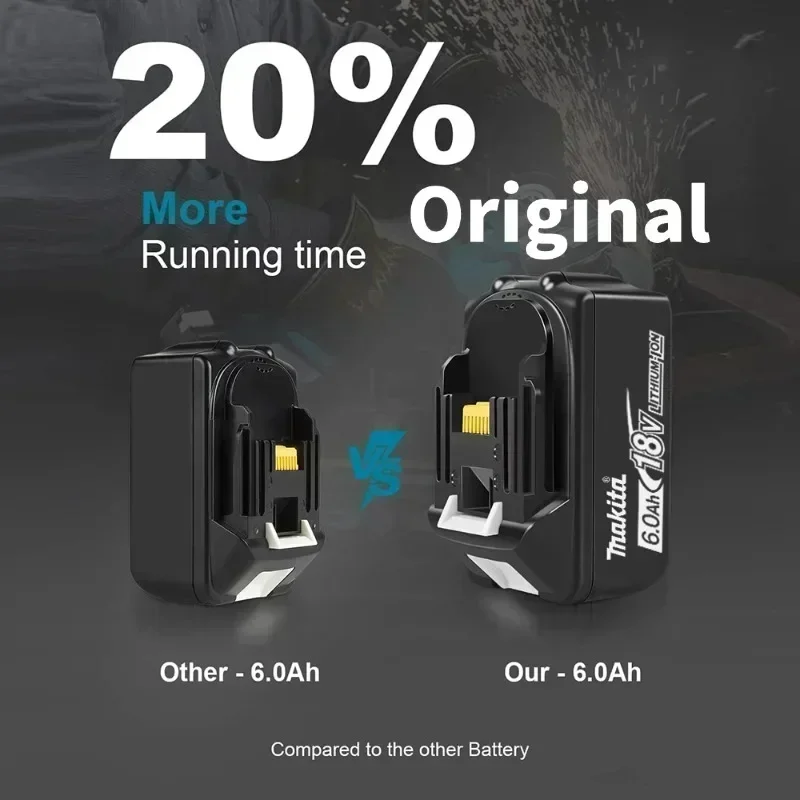 Véritable batterie Makita 18v avec chargeur Lithium-Ion Rechargeable pour outil électrique BL1880 BL1850 BL1860B LXT400 Makita.