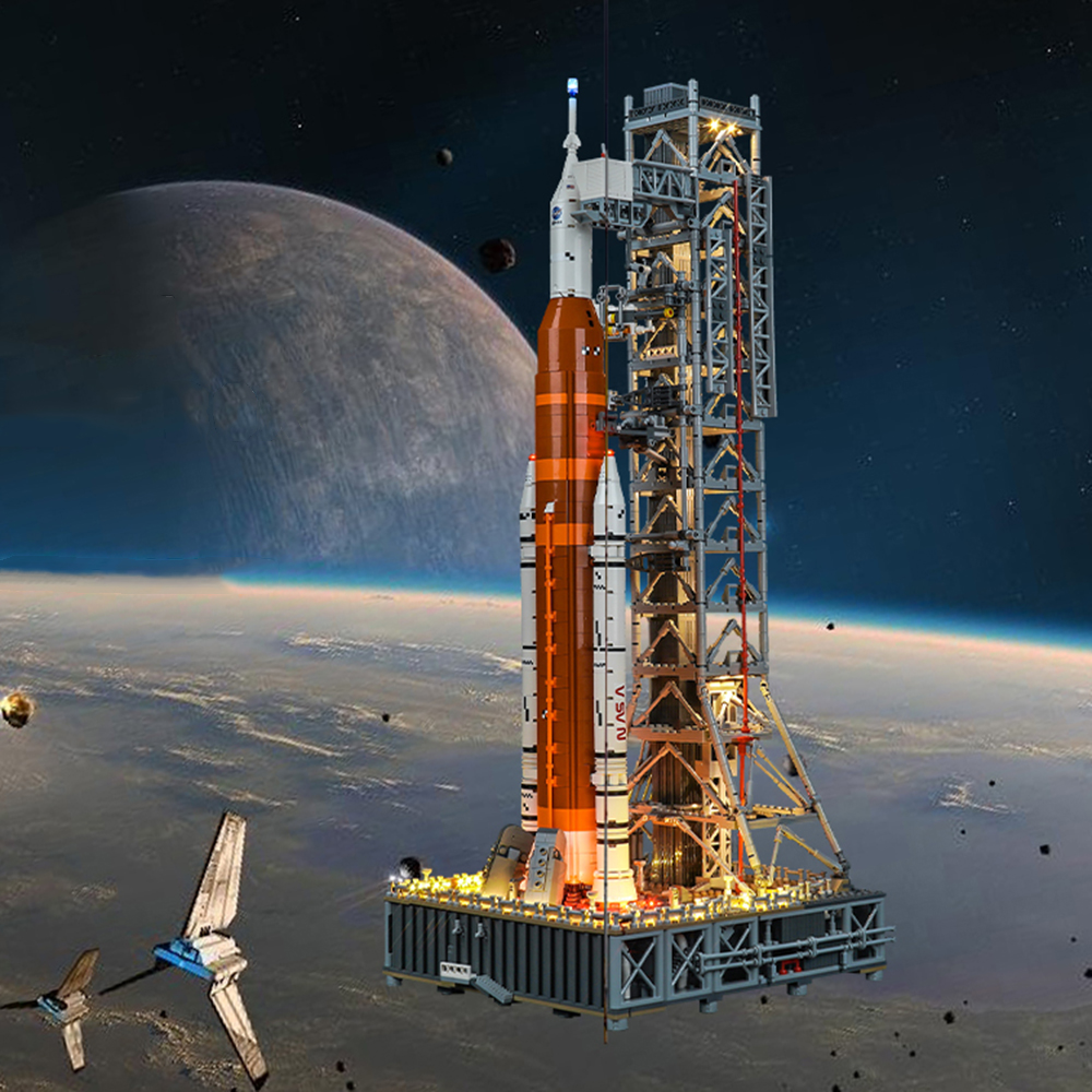 Tecnologia sistema de lançamento espacial conjunto de construção versão compatível foguete blocos de construção montar tijolos brinquedos presente para crianças criança