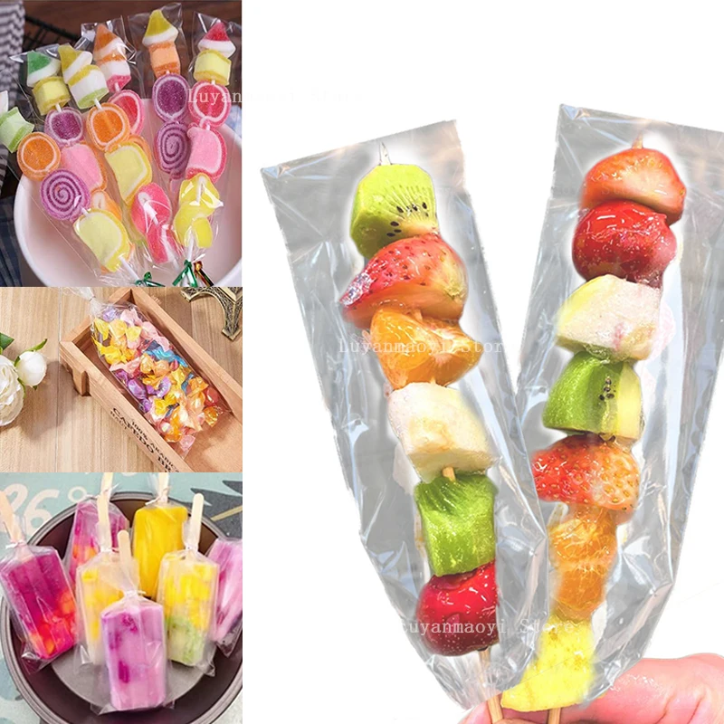 50Pcs 크리스마스 투명 설탕에 절인 Haws 포장 가방 OPP 플라스틱 캔디 가방 웨딩 베이비 샤워 생일 파티 공급