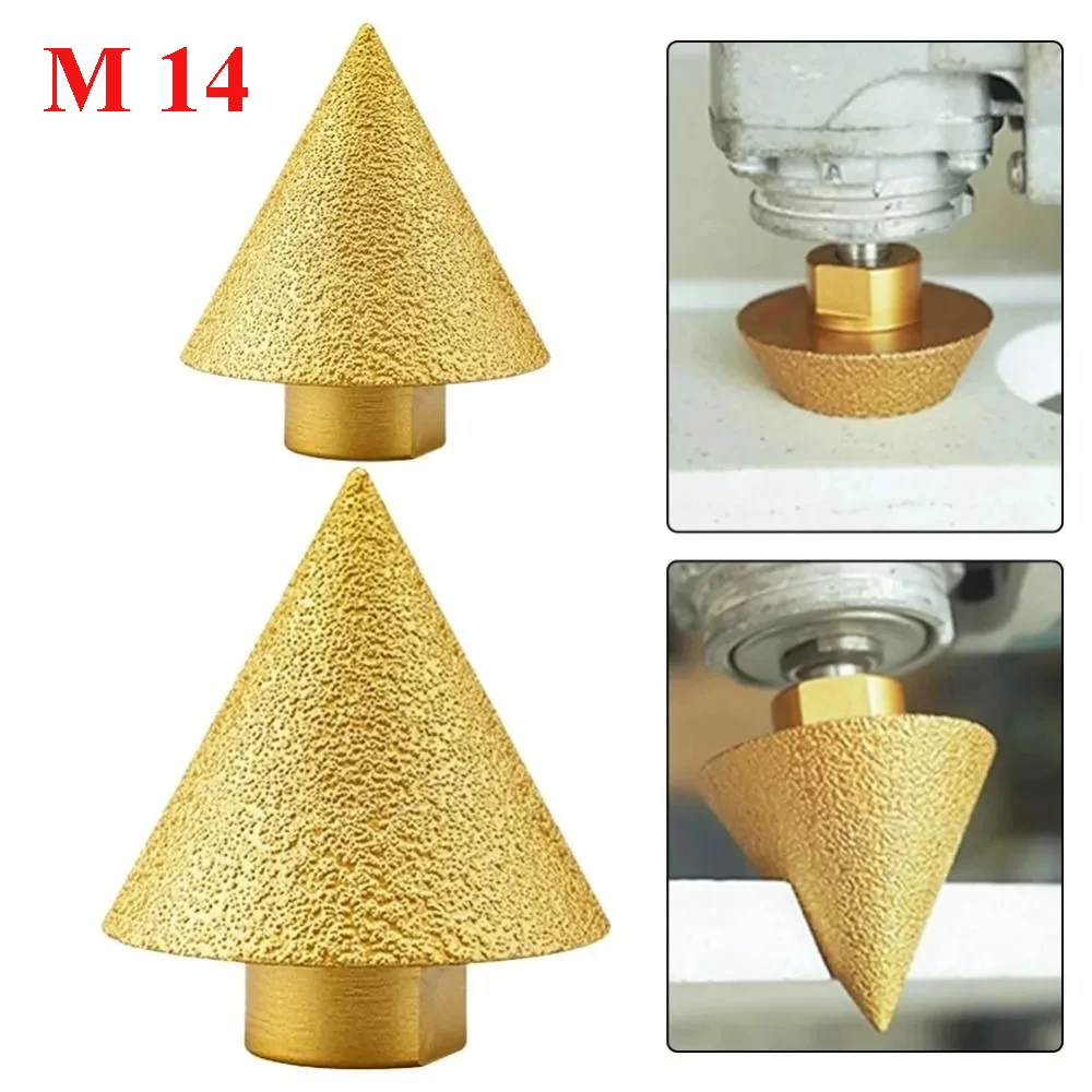 M14 rosca diamante chanfro bit 38/50mm cone perfuração expansível broca rebolo cerâmica telha chanfro
