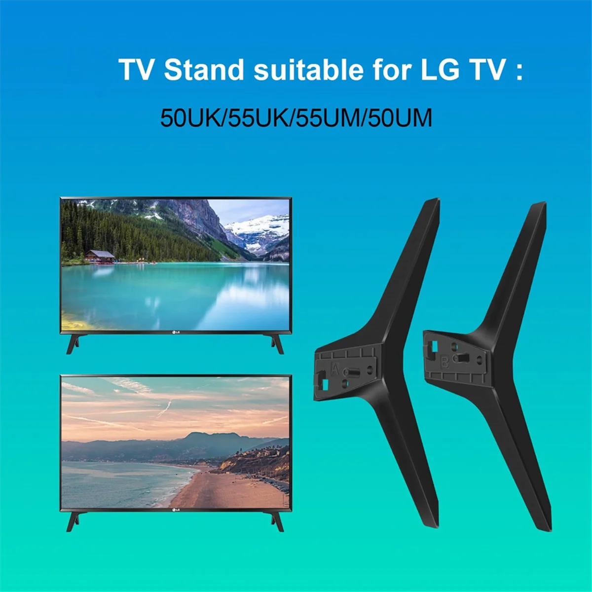 Stojak do wymiany nóg telewizora, nóżki do telewizora 49 50 55 cali 50UM7300AUE 50UK6300BUB 50UK6500AUA bez śruby