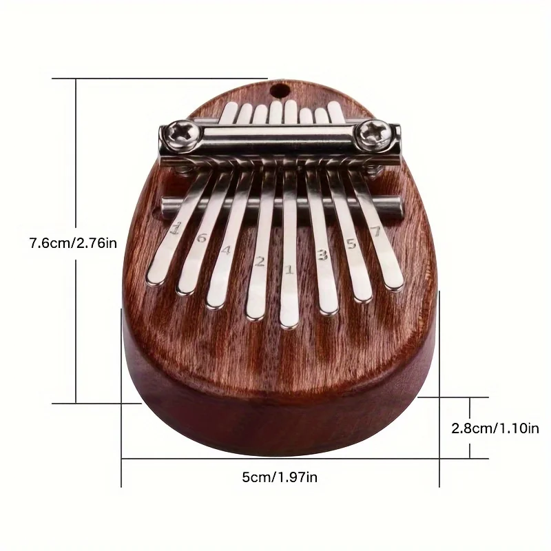 Mini Kalimba – เปียโน à pouce à 8 สัมผัส, 1 ซอง, Style goutte d'eau, Instrument mignon, แบบพกพา, coffret cadeau exquis pour