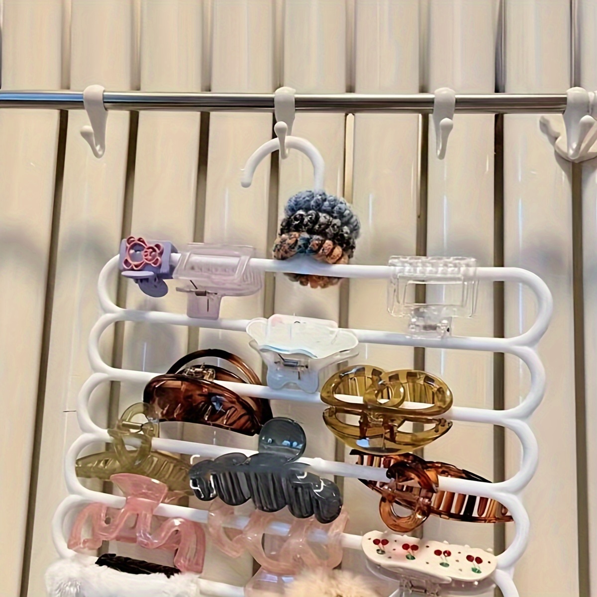 Versatile Wall-Mounted Hair Accessory Organizer - Large Capacity for Clips, Headbands & More - Perfect for Home & Dorms