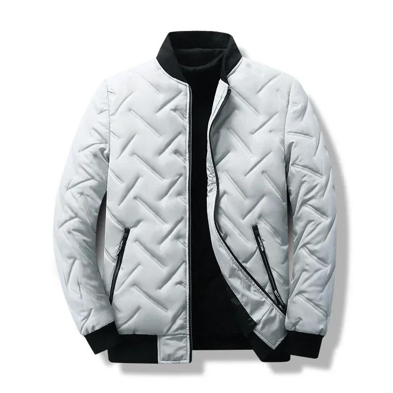 Nueva chaqueta de Otoño Invierno 2024, chaqueta acolchada de algodón para hombre, ropa de calle coreana, chaqueta informal, ropa de moda, abrigos cálidos para hombre 5XL