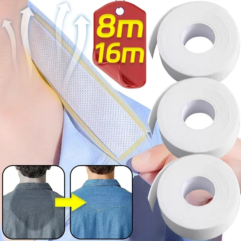 5 Rolls Hoed Kraag Anti-Vuile Vuil Protector Bevestiging Sticker Zelfklevende Wegwerp Tape Gerold Zweetabsorberende Tape