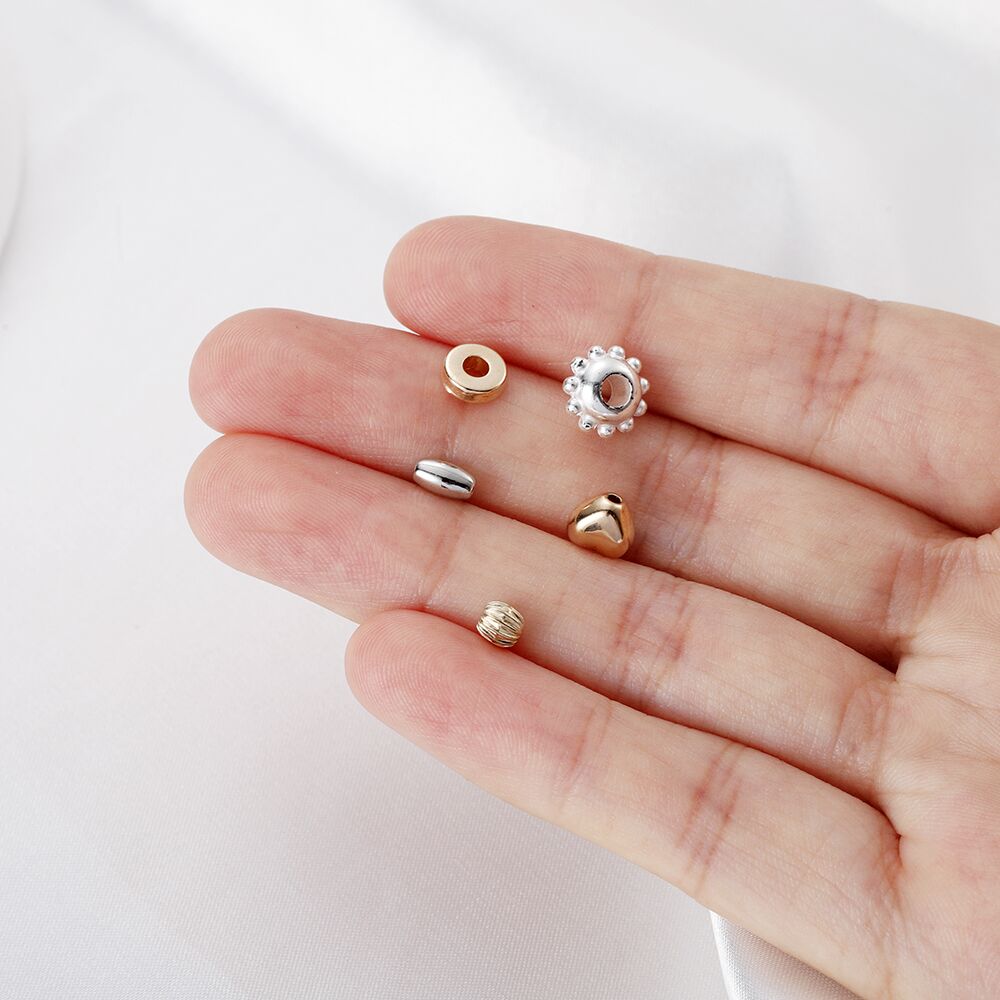 100/200 Uds CCB abalorio de cuentas espaciadoras sueltas irregulares para DIY collar pulsera suministros de joyería Accesorios