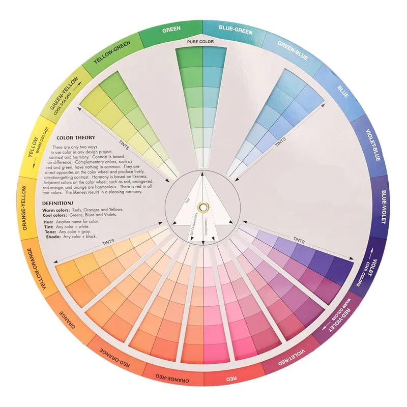 Rueda de colores para tatuaje, suministros de tarjetas de papel de pigmento, guía de mezcla de tres niveles, círculo Central giratorio, accesorios para tatuaje, 12/18 colores