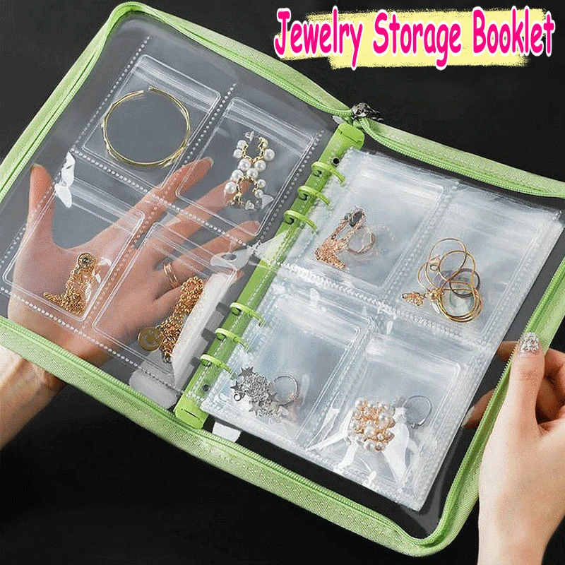INS-álbumes de almacenamiento de joyas antioxidantes, organizador de cajones de escritorio, collar transparente, pulsera, anillo, soporte para libros, bolsa de joyería